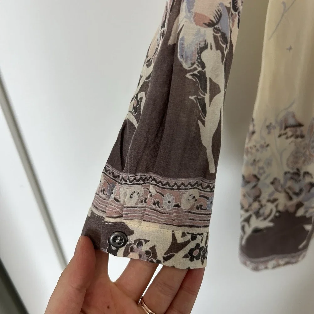 Free People Sierra Valley Printed Voile Mini Dress Women's Small Bohemian